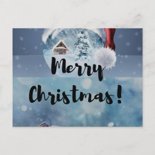 Cartão Postal De Festividades Rena de Natal moderna engraçada e fofa