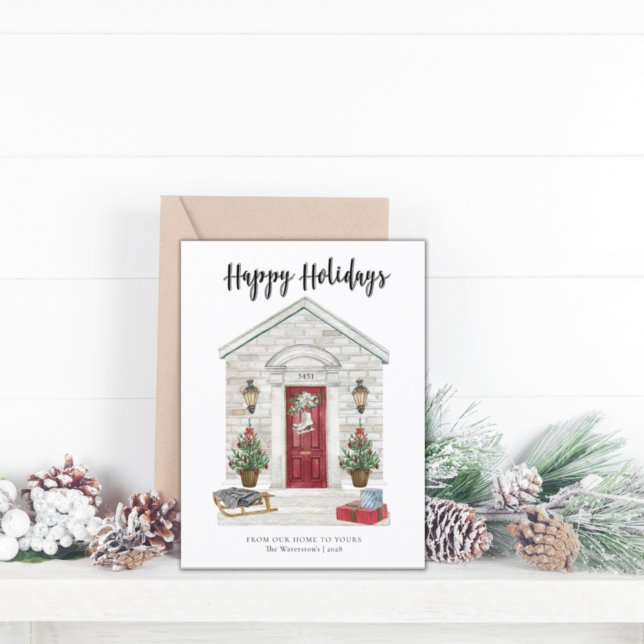 Cartão Postal De Festividades Residência de Natal Feliz Endereço Personalizado d (Criador carregado)