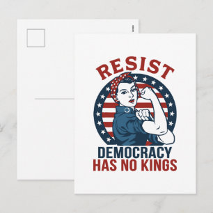 Cartão Postal De Festividades Resistir à Democracia não tem reis