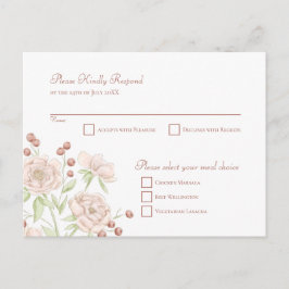 Cartão Postal De Festividades Resposta de Casamento Rosa Pink Moderno