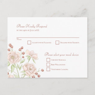 Cartão Postal De Festividades Resposta de Casamento Rosa Pink Moderno