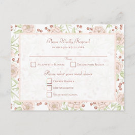 Cartão Postal De Festividades Resposta de Casamento Rosa Pink Vintage