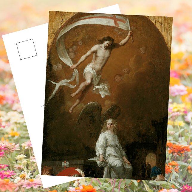 Cartão Postal De Festividades Ressurreição Católica Cristã - Páscoa de Jesus (Religious Christian Catholic Pascha Resurrection Jesus Christ B. Breenberg Easter Holiday Postcard)