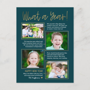 Cartão Postal De Festividades Resumo do Ano Cartão de Ano Novo Colorido Editável