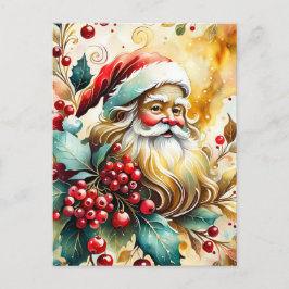 Cartão Postal De Festividades Retrato Santa Clause