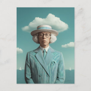 Cartão Postal De Festividades Retrato Surreal Cavalheiro à Sede