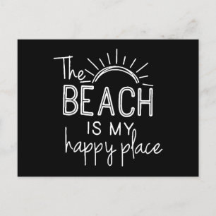 Cartão Postal De Festividades Retro Beach é My Happy Place Engraçado Summer Bea