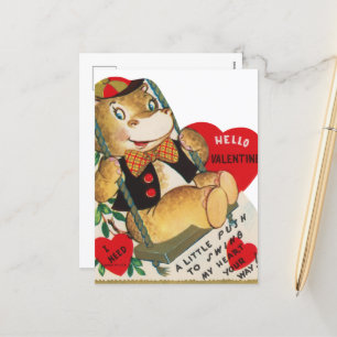 Cartão Postal De Festividades retro fotógrafo Namorados hippo