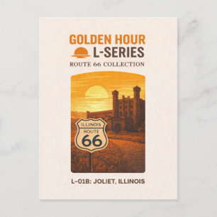 Cartão Postal De Festividades Retro Joliet Illinois Rota 66 Marco Artístico