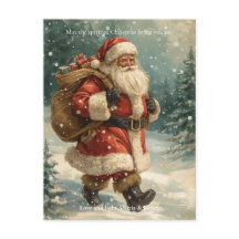 Retro Papai Noel Clássico Foto Personalizada Natal
