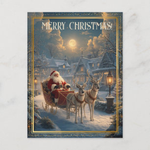 Cartão Postal De Festividades Retro Papai Noel Endereço Personalizado Foto Cláss