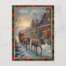 Cartão Postal De Festividades Retro Santa Claus Custom Address Classic Christmas