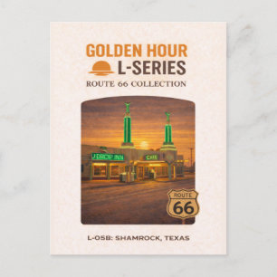 Cartão Postal De Festividades Retro Shamrock Texas Marco de Referência da Rota 6