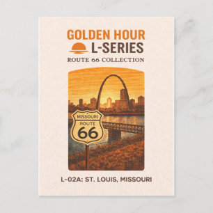 Cartão Postal De Festividades Retro St Louis Missouri Rota 66 Marco Artístico