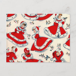 Cartão Postal De Festividades Retro vintage Christmas