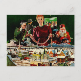 Cartão Postal De Festividades Retro vintage Christmas card