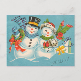 Cartão Postal De Festividades Retro vintage Christmas card