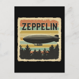Cartão Postal De Festividades Retro Zeppelin Dirigible Airship Zepelin Zepplin