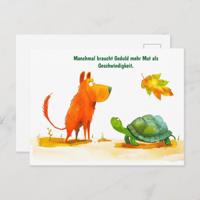 Cartão Postal De Festividades Reunião de Cães e Tartarugas Aquecidas (Frente/Verso)