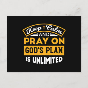 Cartão Postal De Festividades Reze e Confie no Plano Ilimitado de Deus baseado n