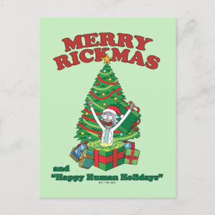 Cartão Postal De Festividades Rick e Morty Portal Rick Feliz Rickmas
