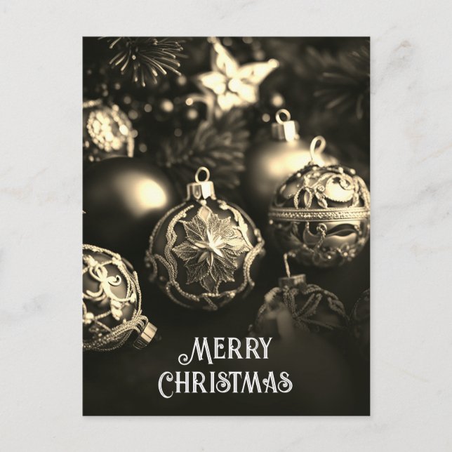 Cartão Postal De Festividades Rico Vitoriano Vitoriano Dourado Beige Balls de Na (Frente)