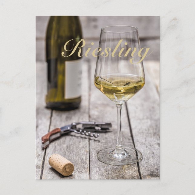 Cartão Postal De Festividades Riesling para amante branco do vinho presente somm (Frente)