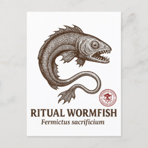 Cartão Postal De Festividades Ritual Wormfish - Biologia Lovecraftian