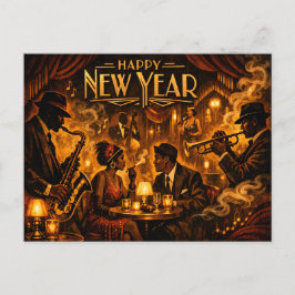 Cartão Postal De Festividades Roaring Twenties Jazz Club New Year