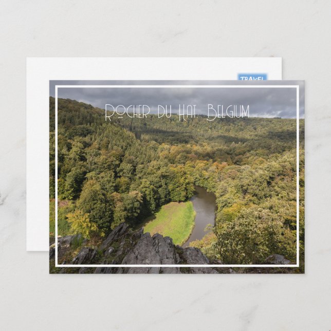 Cartão Postal De Festividades Rocher du Hat Famous View, Bélgica (Frente/Verso)