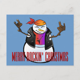 Cartão Postal De Festividades Rocker Snowman Postcard