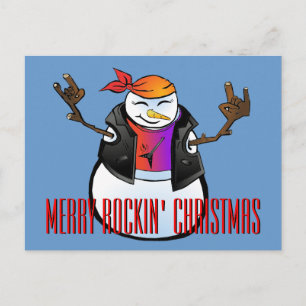 Cartão Postal De Festividades Rocker Snowman Postcard