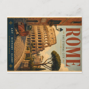 Cartão Postal De Festividades Roma Antiga a Cidade Eterna Ilustração com Co