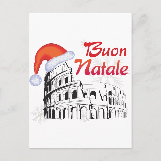 Cartão Postal De Festividades Roma Buon Natale (Frente)
