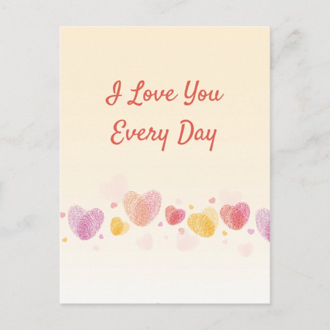 Cartão Postal De Festividades Romance Fingerprint Love Heart (Frente)