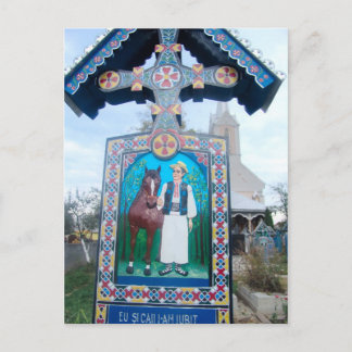Cartão Postal De Festividades Romênia, Marumures, Cemitério de Felizes, escultur