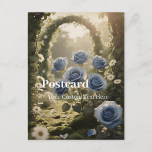 Cartão Postal De Festividades Rosa Azul Personalizado - Amor de Aniversário Únic