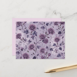 Cartão Postal De Festividades Rosa Lavanda Empoeirada Tons Sonhadores Florais