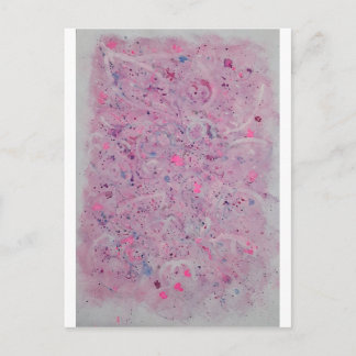Cartão Postal De Festividades Rosa Pastel Abstrato Aquarela