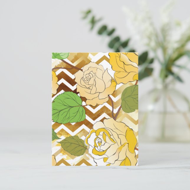 Cartão Postal De Festividades Rosas 10 (Em pé/Frente)