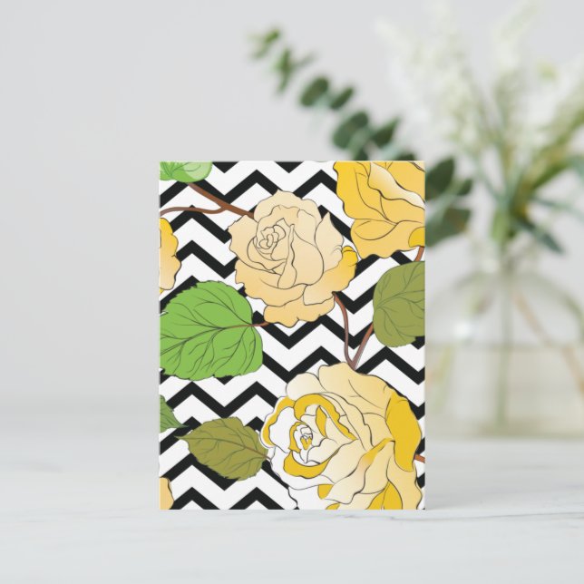 Cartão Postal De Festividades Rosas 12 (Em pé/Frente)