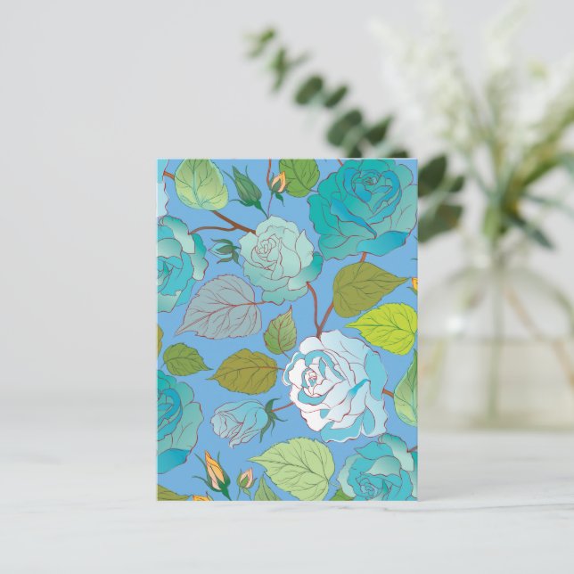 Cartão Postal De Festividades Rosas 23 (Em pé/Frente)