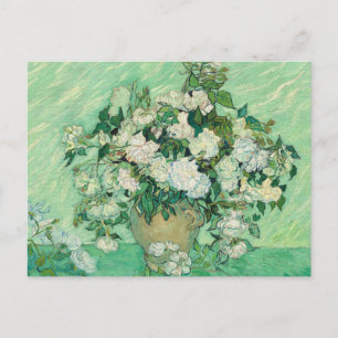 Cartão Postal De Festividades Rosas Impressionistas de Vincent van Gogh