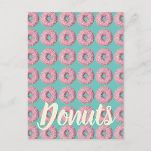 Cartão Postal De Festividades Rosquinha Padrão Vegan para Dente Doce Vegetariana