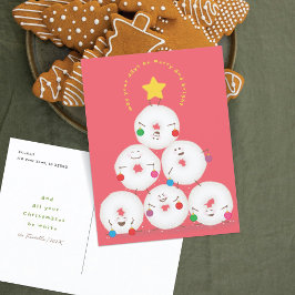 Cartão Postal De Festividades Rosquinhas de Açúcar em Pó Árvore de Natal