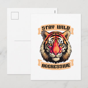 CARTÃO POSTAL DE FESTIVIDADES ROSTO DE TIGRE