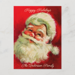 Cartão Postal De Festividades Rosto Personalizado do Papai Noel Vintage