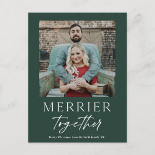 Cartão Postal De Festividades Roteiro de Foto Mais Alegre Juntos Feliz Natal