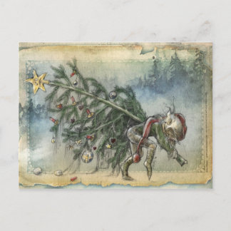 Cartão Postal De Festividades Roubar Natal