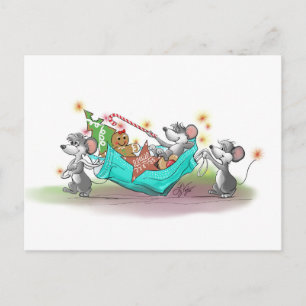 Cartão Postal De Festividades Roubo de Biscoito de Natal